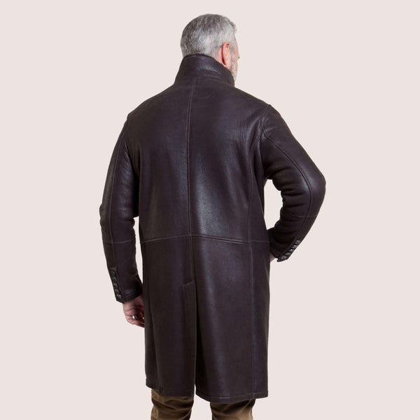 Mens Merino Sheepskin Coat with Simple Cut for Everyday and Evening Wear - Shearland