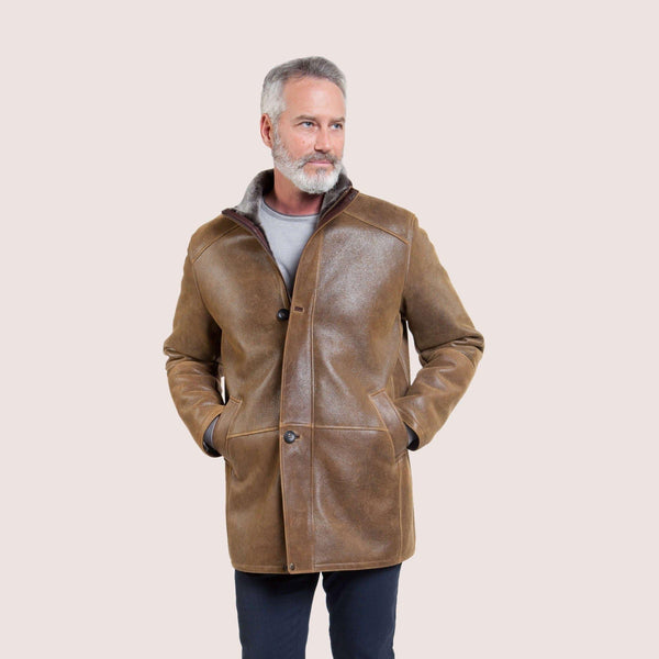 Men Sheepskin Jacket with Contrasting Lambskin Accents - Shearland